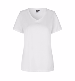 ID Identity - T-shirt V-hals 0373 Dame Hvid