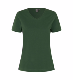 ID Identity - T-shirt V-hals 0373 Dame Flaskegrøn