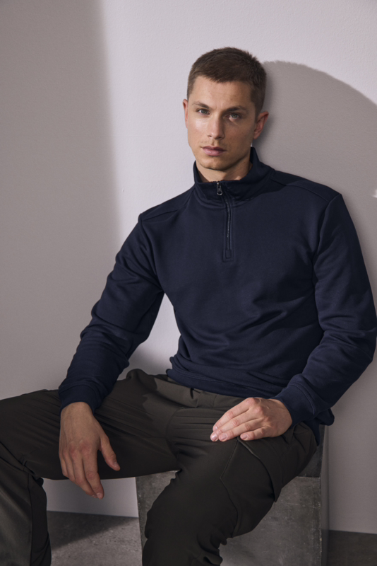 Sweatshirt 1/4 zip 0384 Navy, str. 2XL