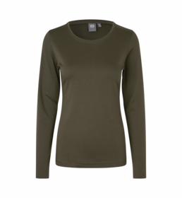 ID Identity - T-shirt L/Æ 0509 Dame Oliven