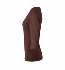 ID Identity - T-shirt 0597 ¾ ærme Dame Mocca