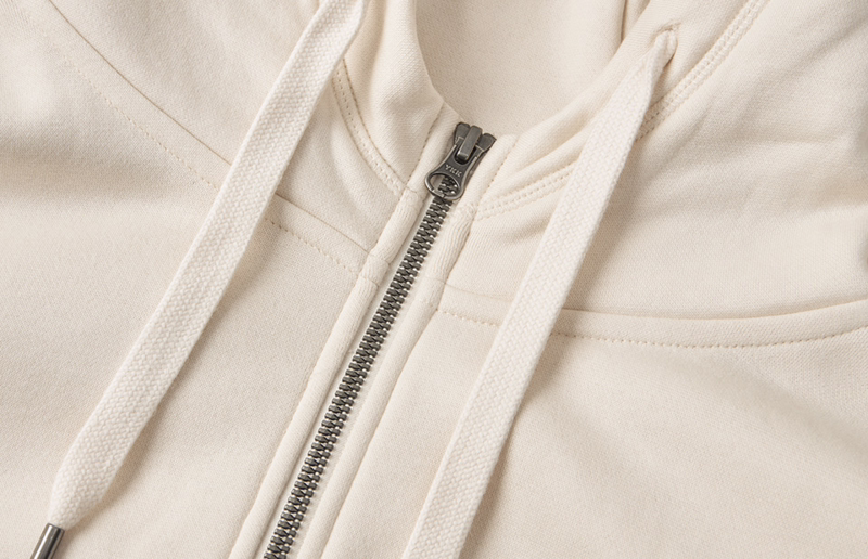 Hættetrøje m/lyn 0638 Off-white, str. S