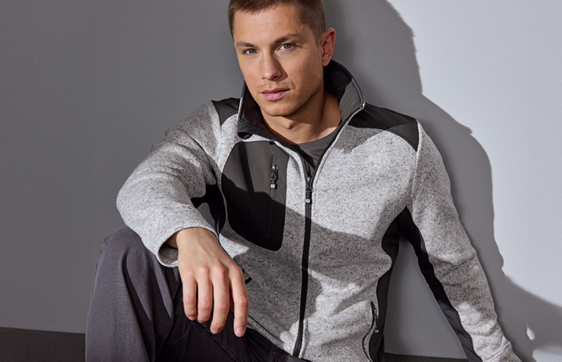 Cardigan Strikfleece 0850 Grå melange, Str. S