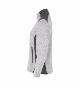 ID Identity - Cardigan Strikfleece 851 Dame Grå melange