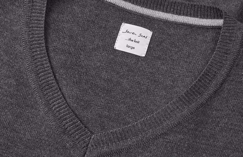 Pullover S670 V-hals Mørk grå melange, str. XL