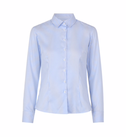 Seven Seas - Skjorte Dame L/S S780 Mod. Fit Strib Lysblå