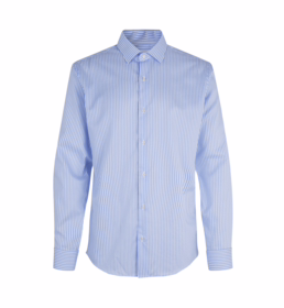 Seven Seas - Skjorte L/S S90 Slim Fit Strib Lysblå