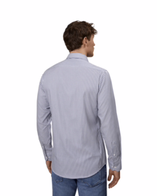 Seven Seas - Skjorte L/S S90 Slim Fit Strib Navy