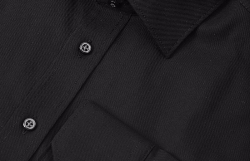 Skjorte L/S SS30 Slim Fit Sort, Str. S