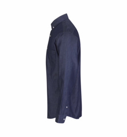 Seven Seas - Skjorte Light Weight Denim | L/S, Modern fit Indigo
