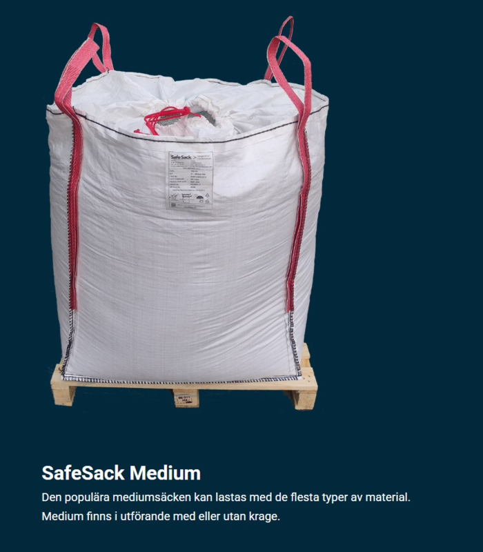 Big Bag m/skørt 90x90x100 cm, 1250 kg.
