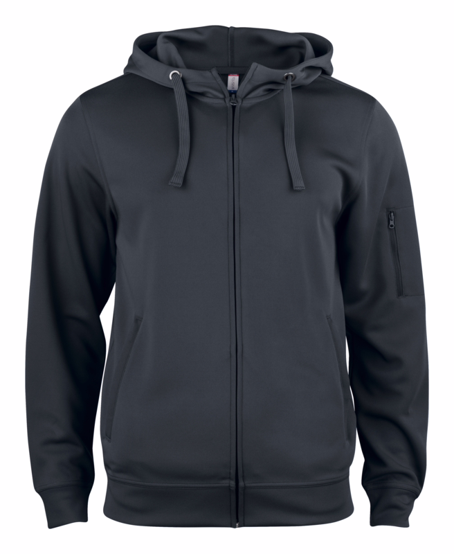 Hættetrøje m/lyn Basic 021014 Sort, str. 3XL