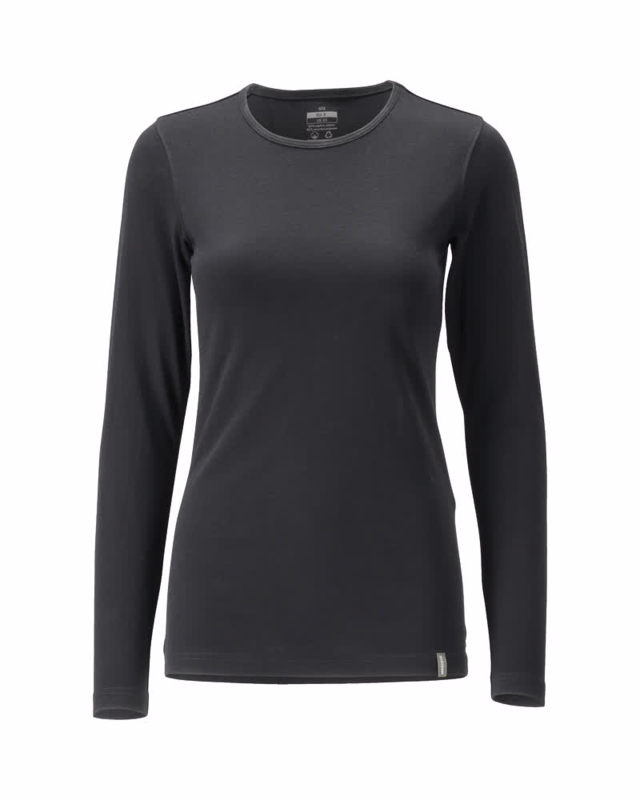 T-shirt L/Æ Dame 25191 Dyb sort, str. S