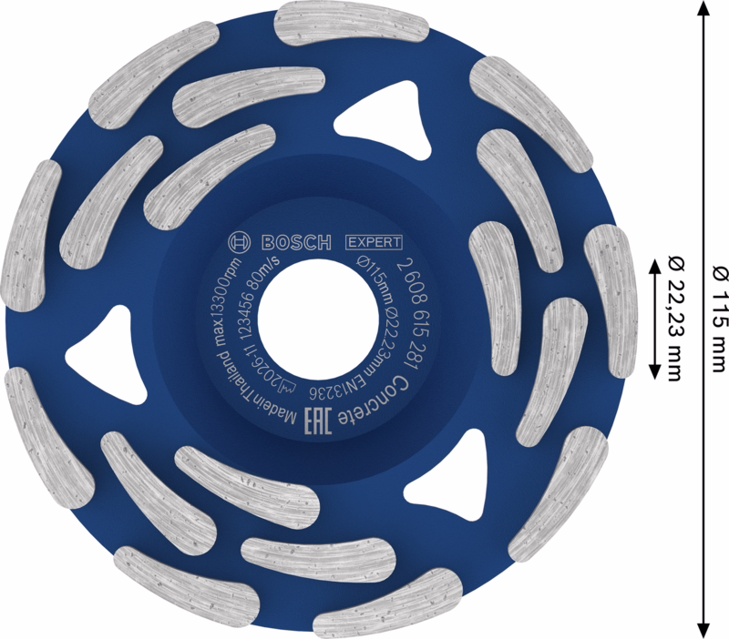 Diamantslibekop Expert Ø115x22,23 mm