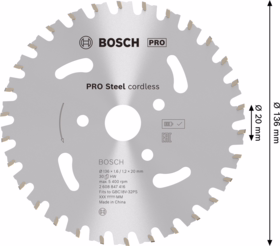 Bosch - Rundsavklinge Ø136x20x1,6mm, Z30 t/jern