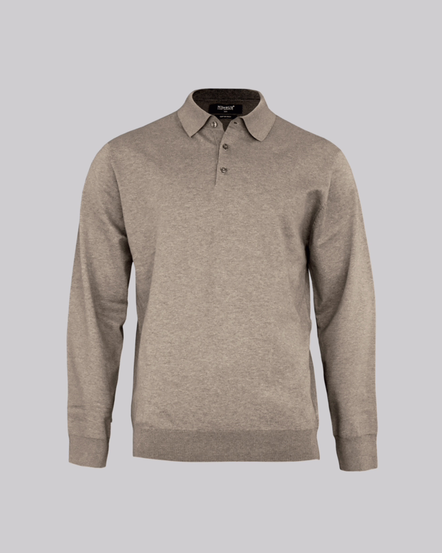 Striktrøje m/knap L/Æ Brighton Sand, str. 4XL