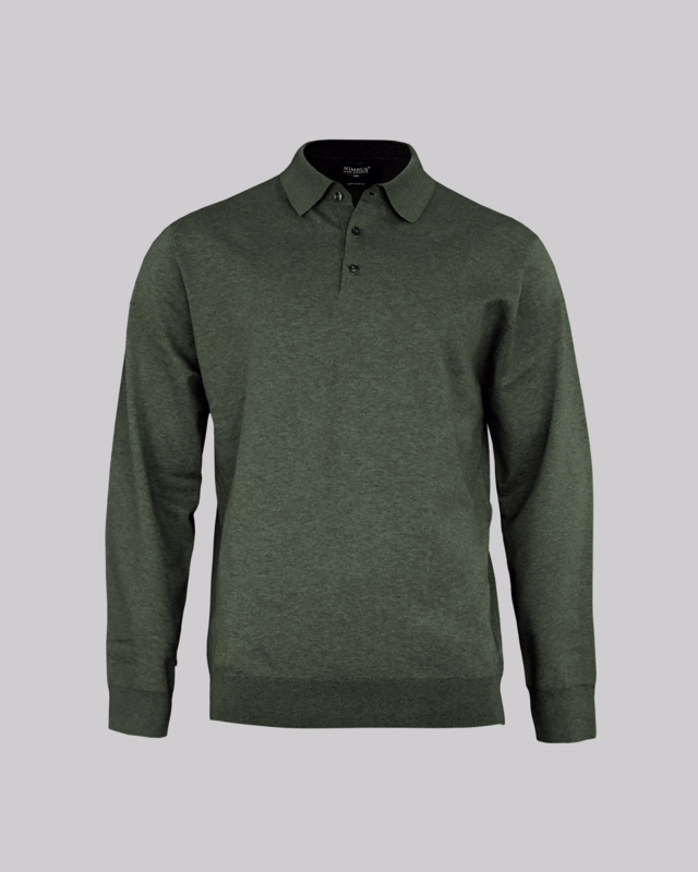 Striktrøje m/knap L/Æ Brighton Olive, str. 4XL