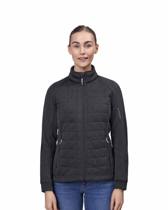 Fleecejakke 0827 Dame quiltet Grafit melange, str. 3XL