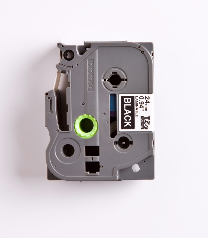 Prægetape TZE355 24mm Sort/hvid