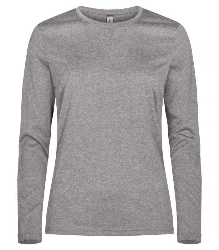 T-shirt L/Æ Dame 029041 Grå mel, str. S