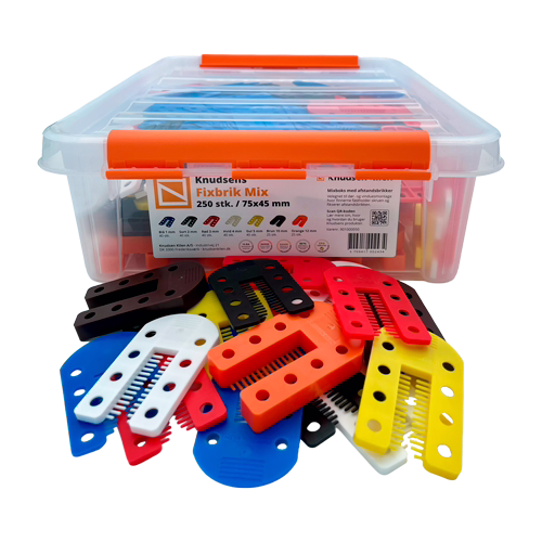 Afstandssortiment Fixbrik Ass plastboks, 250 stk