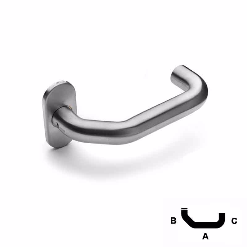 Dørgreb RS U-form Ø19 forsat smal klips cc50 halv