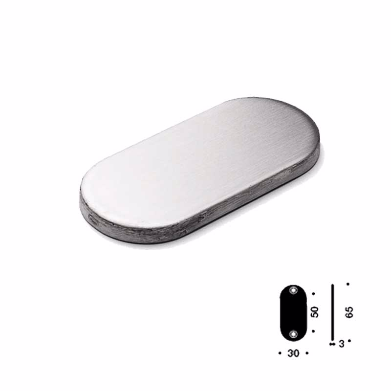 Blindskilt RS oval 30x65x4mm klips cc50mm