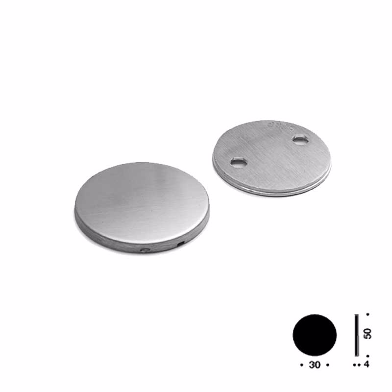 Blindskilt RS Ø50x4mm klips cc30mm t/cyl.hul M5