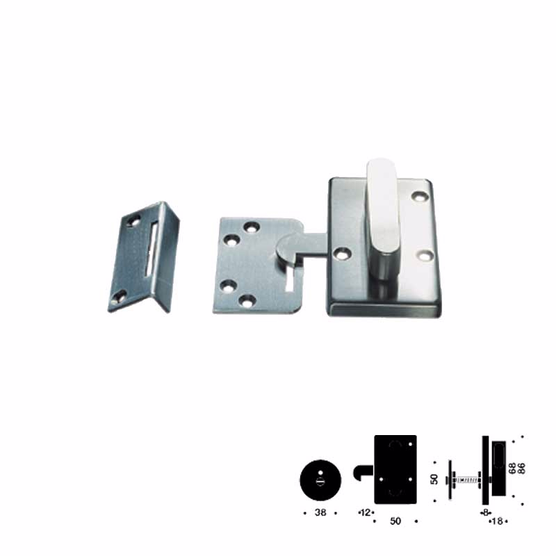 Toilet/hagelås RS 86x50x8/Ø50x4mm H cc38mm 26-42