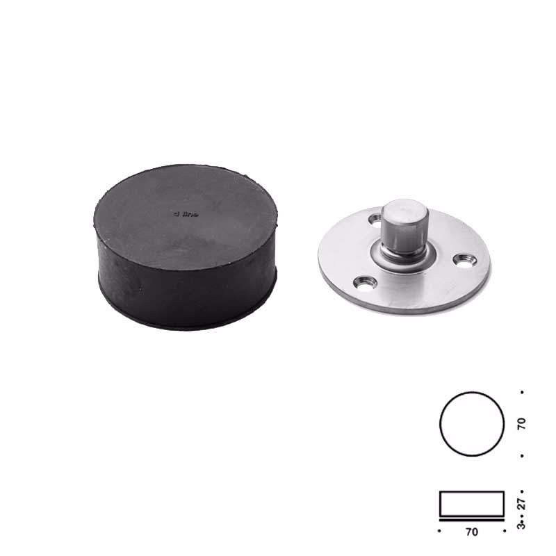 Dørstop RS t/gulv Ø70x30mm