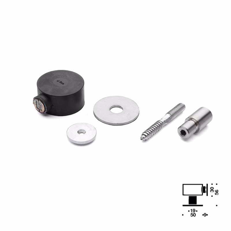 Dørholder RS/gummi Ø50x56mm t/gulv m/magnet.