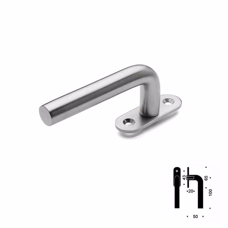 Paskvilgreb RS L-form Ø16mm lige massiv u/stift 8x8mm