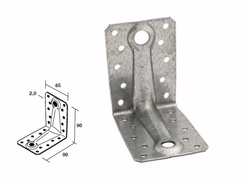 Vinkelbeslag 90 m/ribbe ABR9020