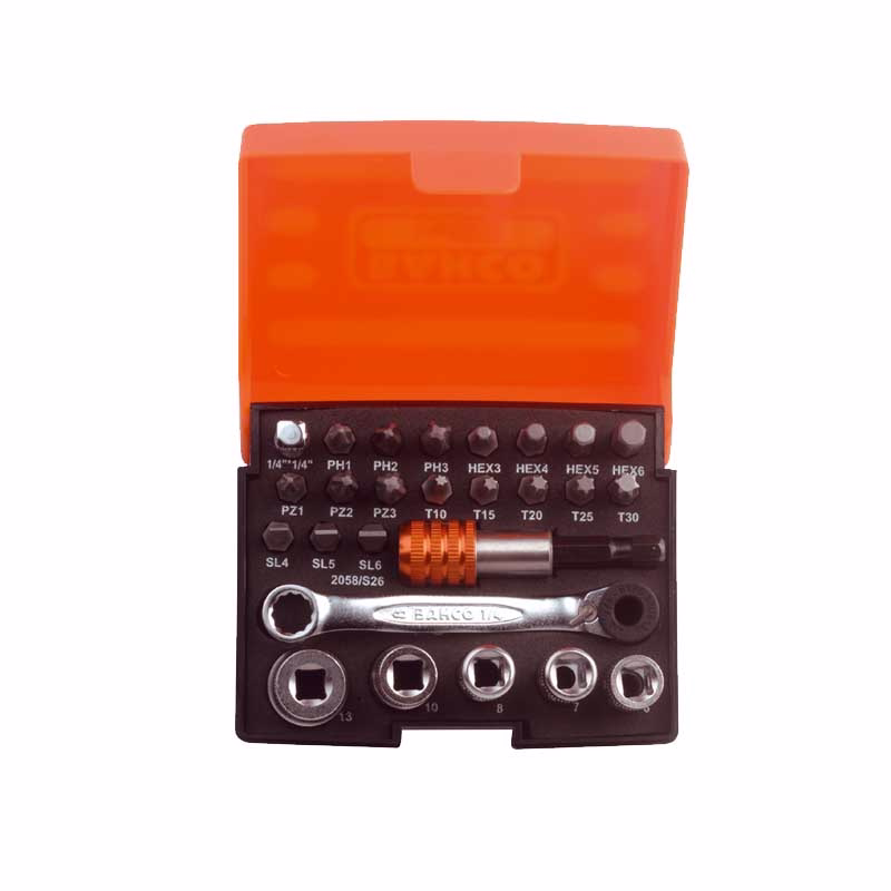 Bitssæt Bahco 1/4" 26 dele