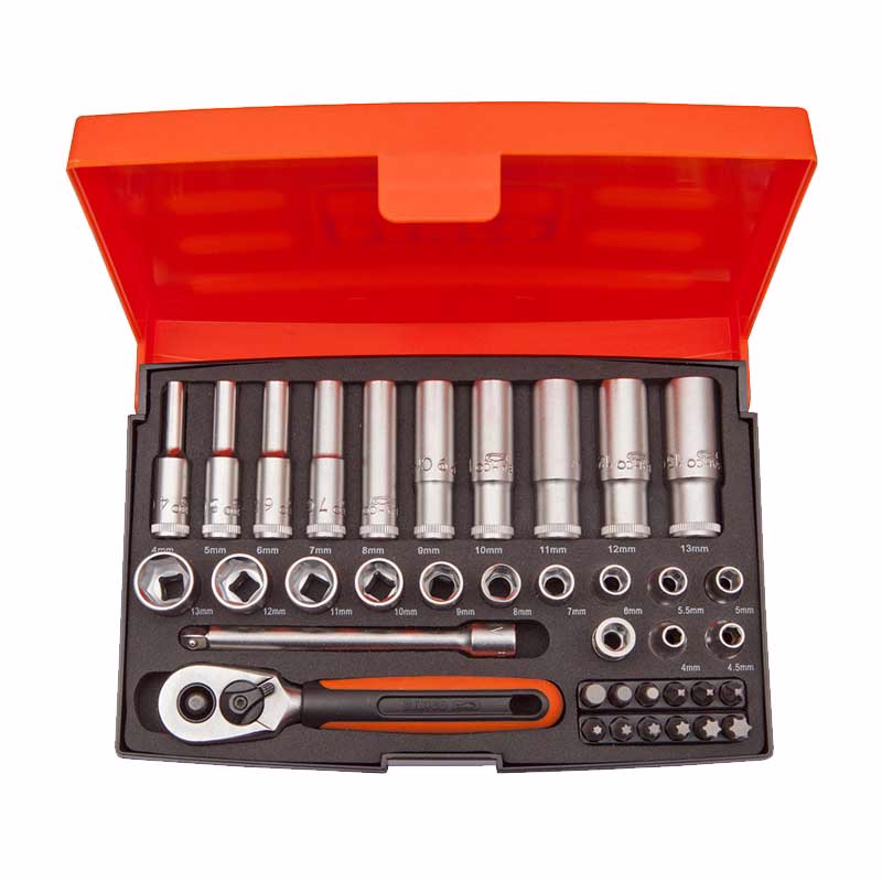 Topnøglesæt SL25L 1/4" 37 dele