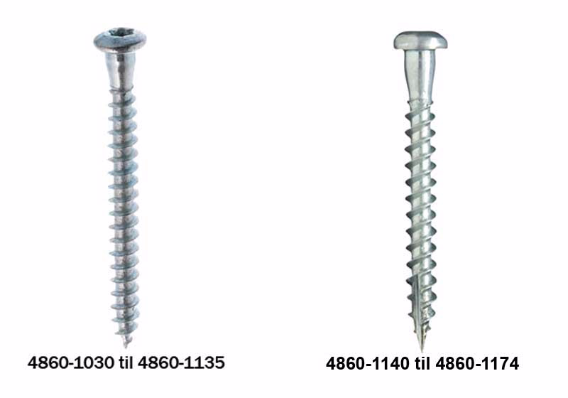 Beslagskrue 5,0x50mm fzb, á 250 stk
