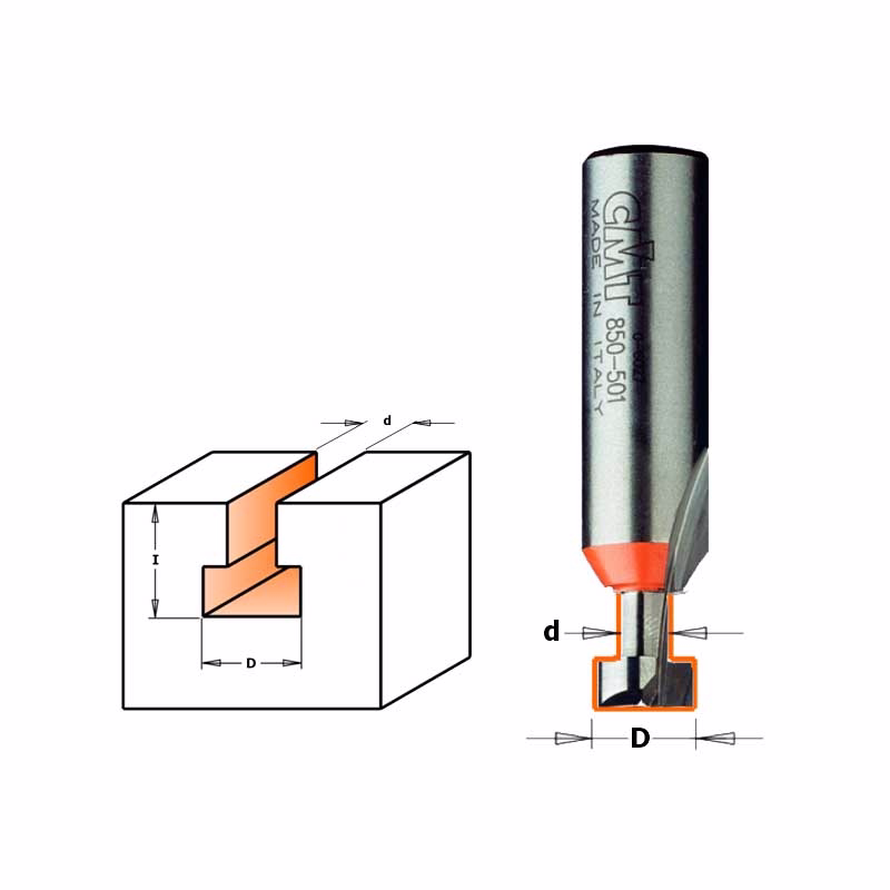 T-notfræser HM Ø9,5mm K8