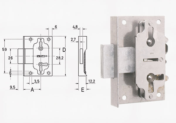 Møbellås 6110 chub 1-6 25mmV/H