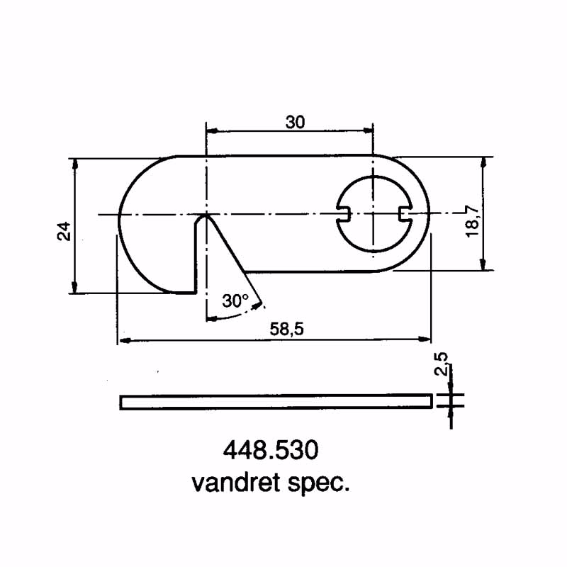 Kamstykke vandret spec
