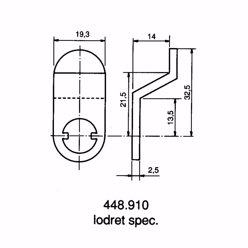 Kamstykke lodret