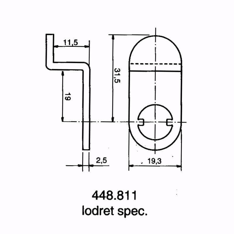 Kamstykke lodret spec