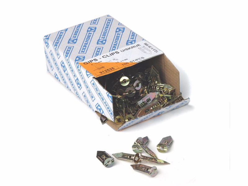 Gips-Clips u/skrue á 100stk