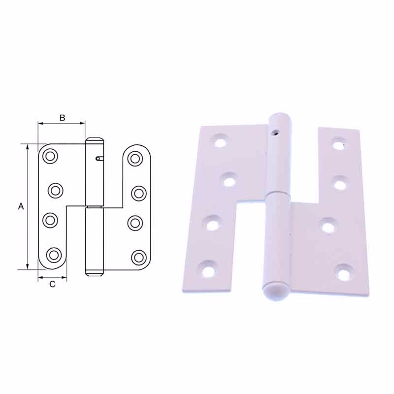 Dørhængsel hvid 109x38mm V firk.hj. s.t. 11141