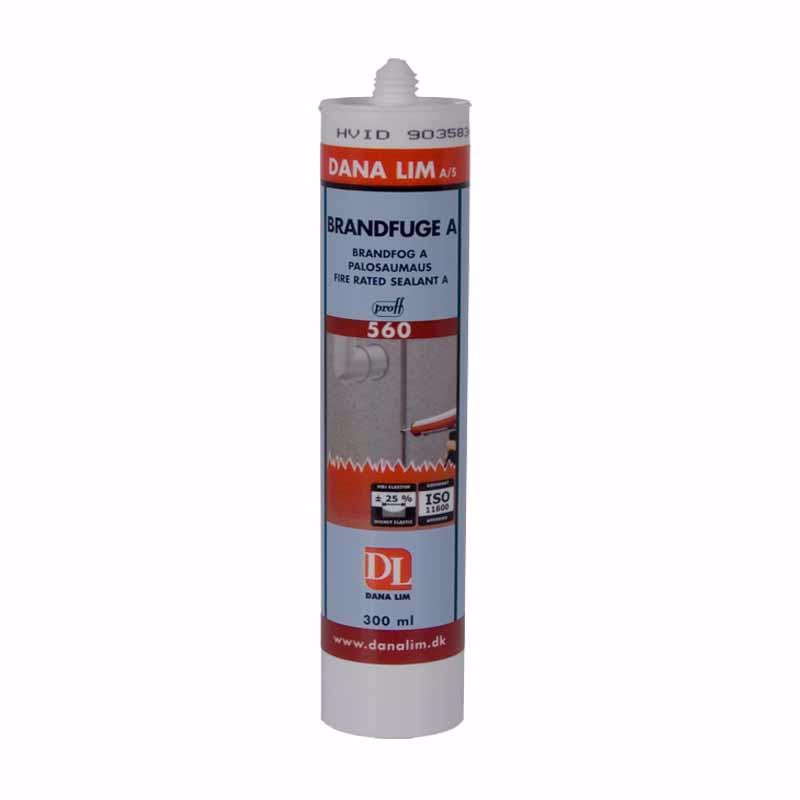 Brandfuge acryl 560 hvid 300ml
