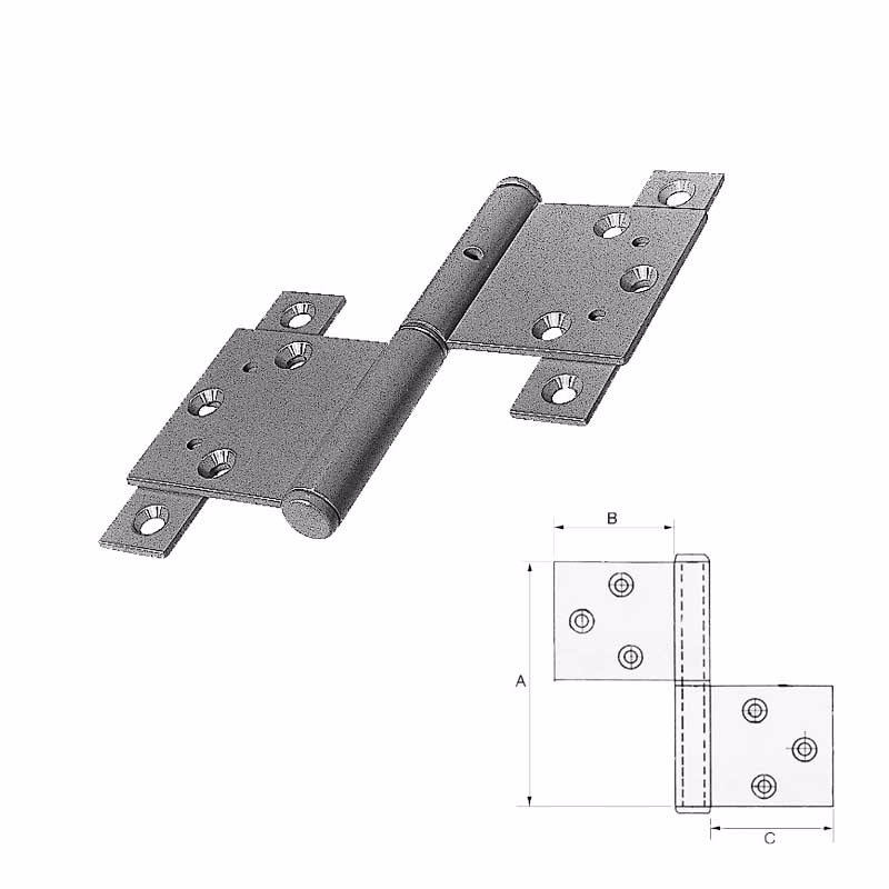 Dørhængsel fzv 120x51,5mm V m.t. t/25mm not 11190