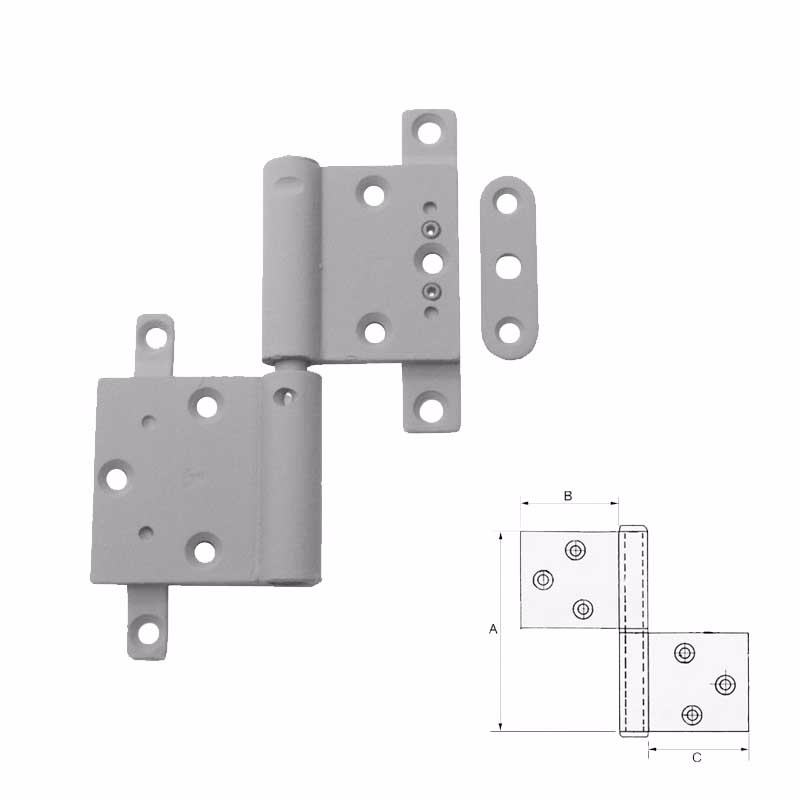 Dørhængsel fzv 120x41,5mm H s.t. justerbar 12198
