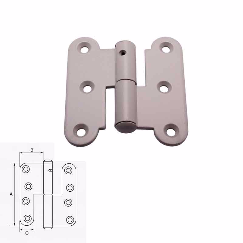 Dørhængsel grå 96x36,5mm V s.t. Jutlandia 11968