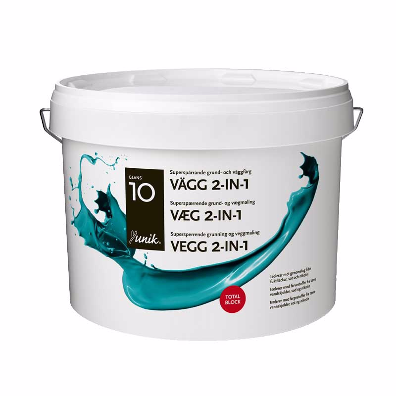 Maling og spærregrunder 2-in-1 hvid 9 ltr