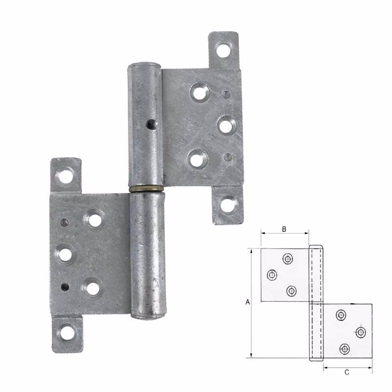 Dørhængsel fzv 16x5mm H s.t. 61598