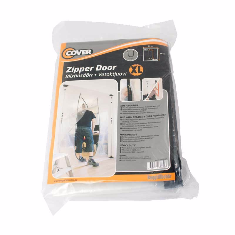 Støvdør med lynlås, XL-åbning